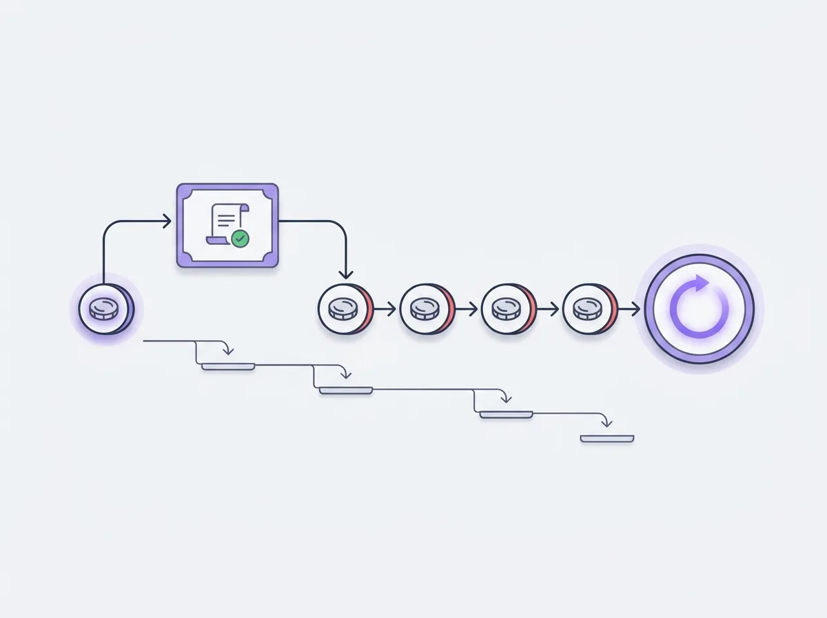 Illustration: a campaign chain from sold put through assignment to covered calls
